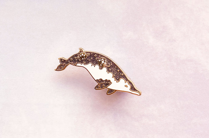 True's Beaked Whale Two Sisters Enamel Pin