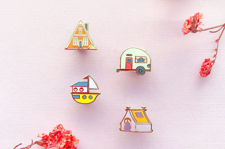 Vacation Homes Board Filler Enamel Pin Set