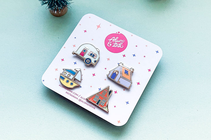 Vacation Homes Board Filler Enamel Pin Set