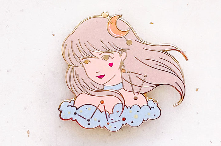 April Witch Diamond Enamel Pin
