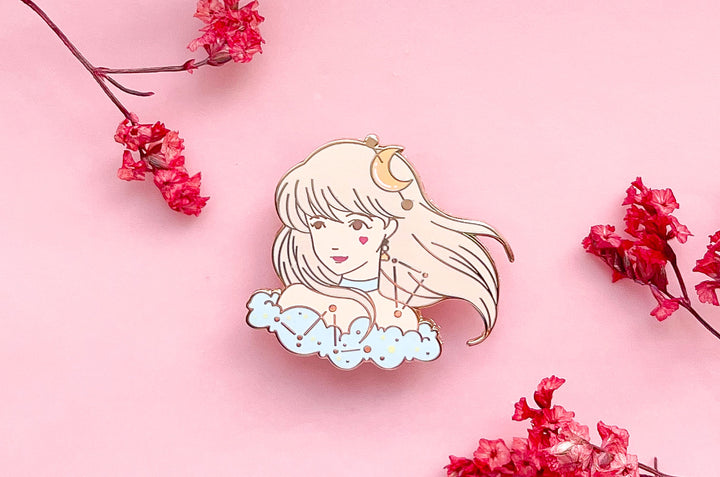 April Witch Diamond Enamel Pin