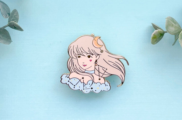 April Witch Diamond Enamel Pin