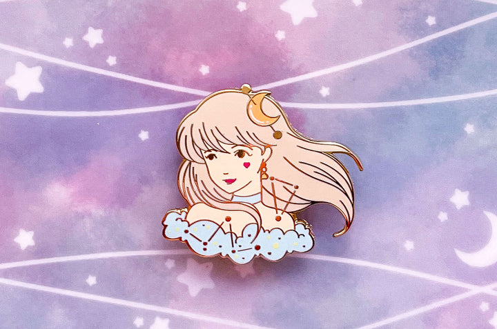 April Witch Diamond Enamel Pin