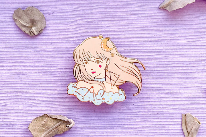 April Witch Diamond Enamel Pin