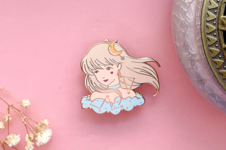 April Witch Diamond Enamel Pin