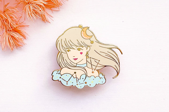 April Witch Diamond Enamel Pin