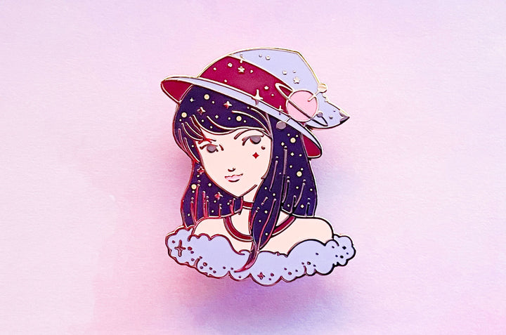 January Witch Garnet Enamel Pin
