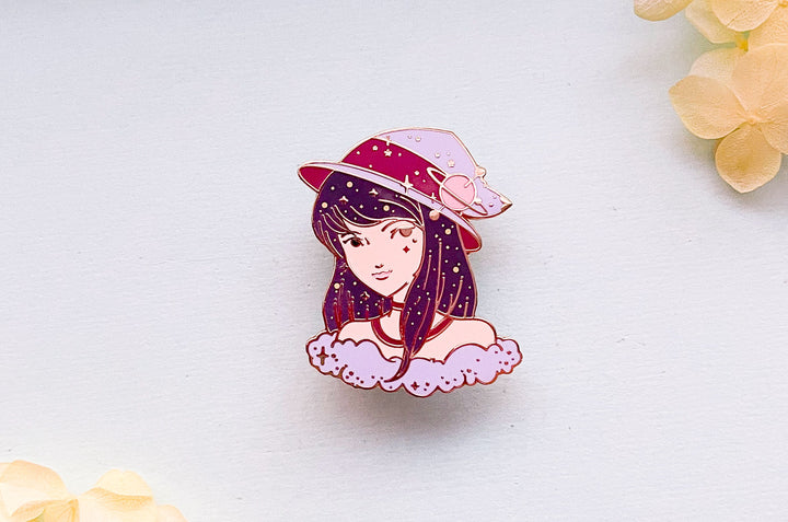 January Witch Garnet Enamel Pin