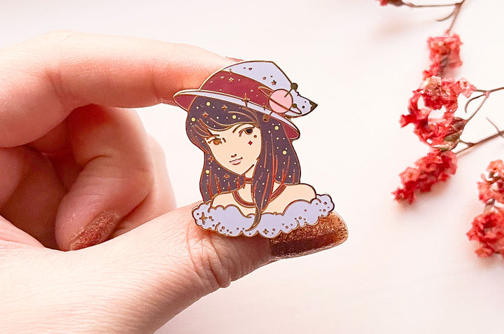 January Witch Garnet Enamel Pin