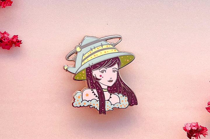 May Witch Emerald Enamel Pin