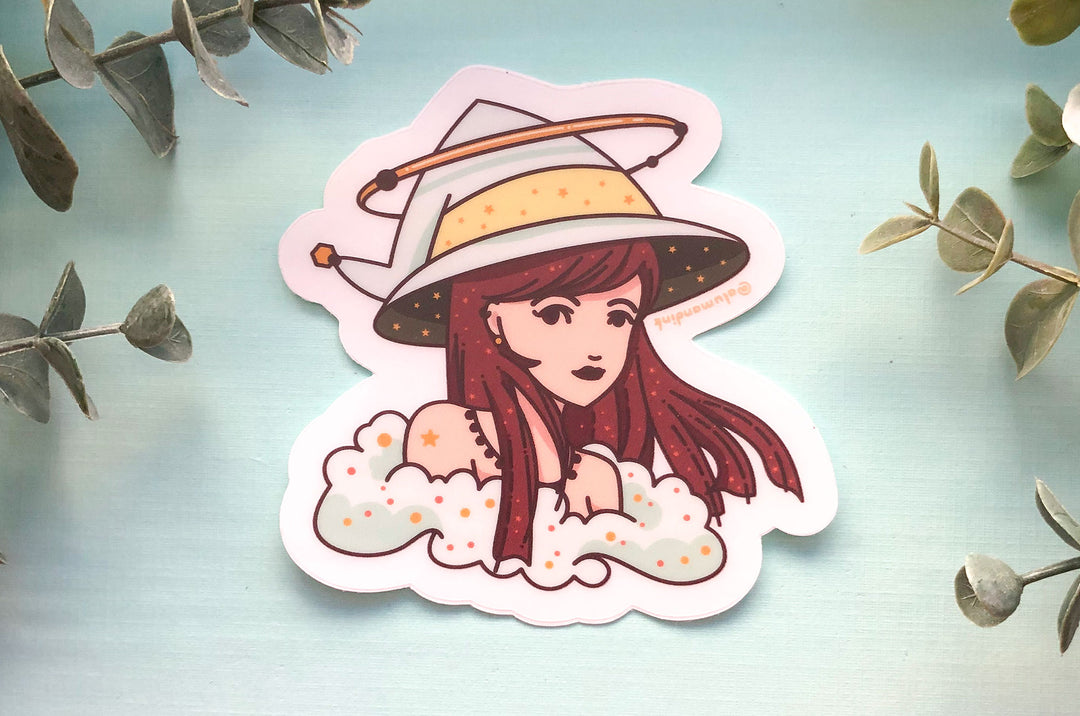 Emerald May Star Witch Clear Vinyl Sticker