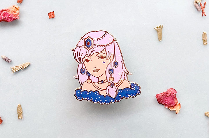 September Witch Sapphire Enamel Pin