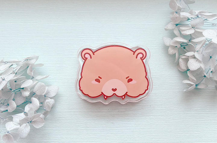 Munching Wolf and Bear Acrylic Clips Set