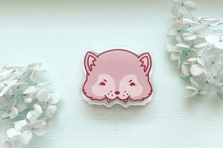 Munching Wolf and Bear Acrylic Clips Set