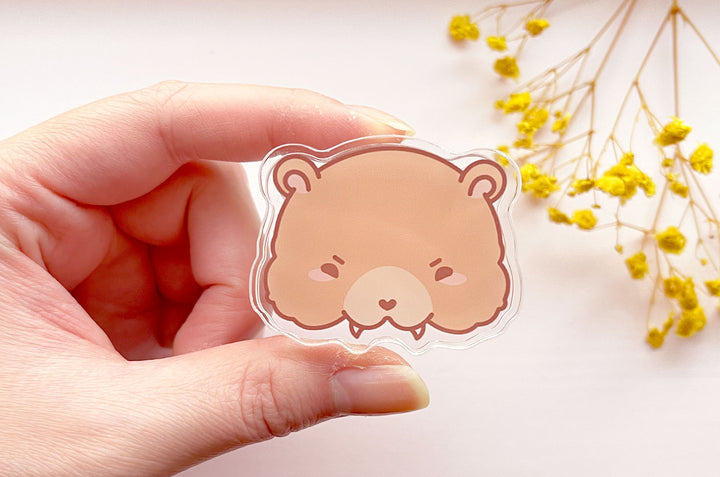 Munching Wolf and Bear Acrylic Clips Set