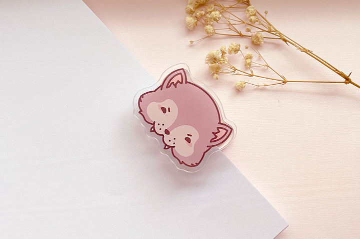 Munching Wolf and Bear Acrylic Clips Set