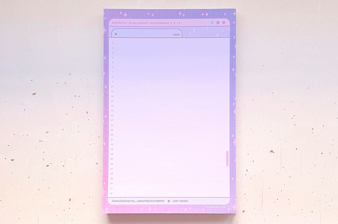 Aesthetic Development Environment Dotted Grid Notepad
