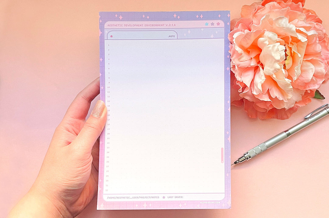 Aesthetic Development Environment Dotted Grid Notepad – Alum and Ink