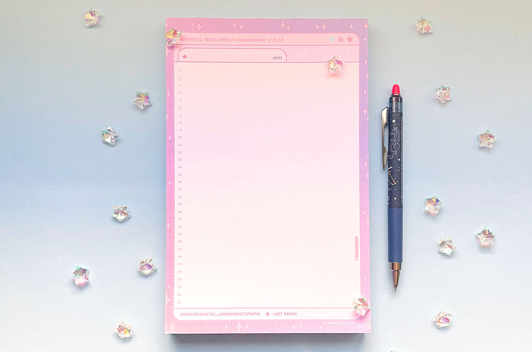 Aesthetic Development Environment Dotted Grid Notepad – Alum and Ink
