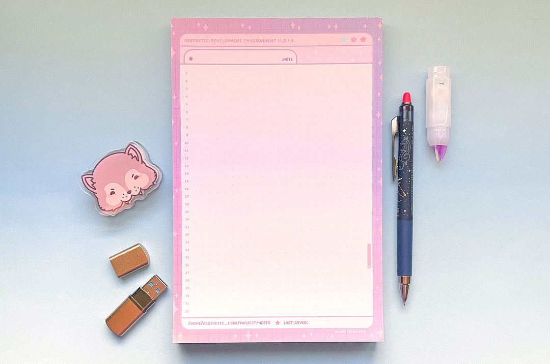 Aesthetic Development Environment Dotted Grid Notepad – Alum and Ink