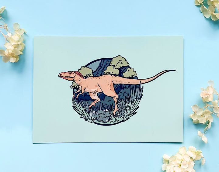 Albertosaurus Dinosaur Original Art Print