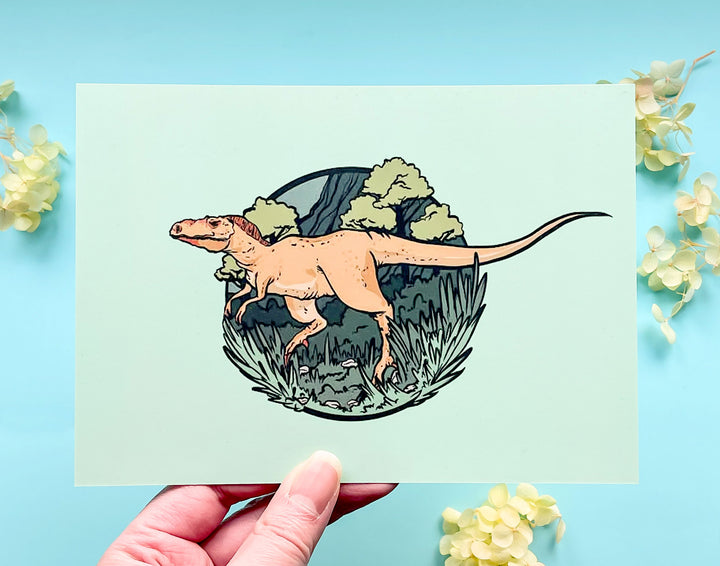 Albertosaurus Dinosaur Original Art Print