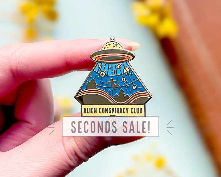 Alien Conspiracy Club Enamel Pin (Seconds)