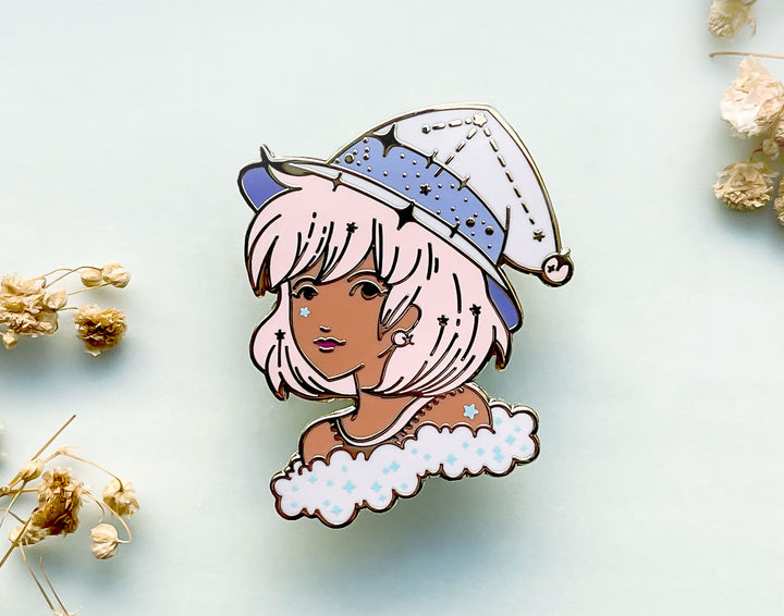 February Witch Amethyst Enamel Pin