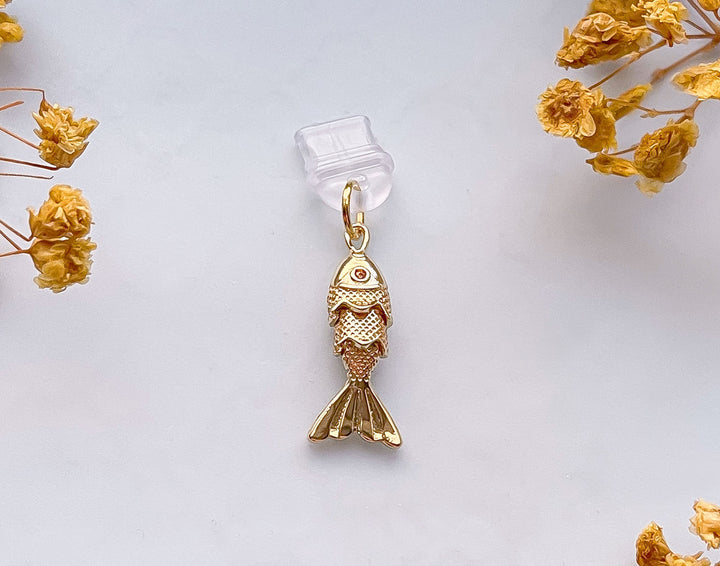 Articulated Golden Fish Dust Plug Charm