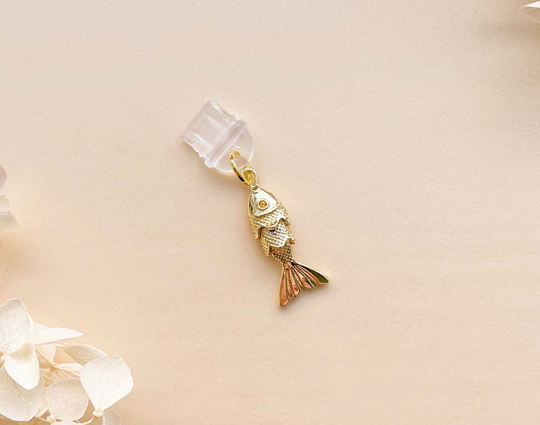 Articulated Golden Fish Dust Plug Charm