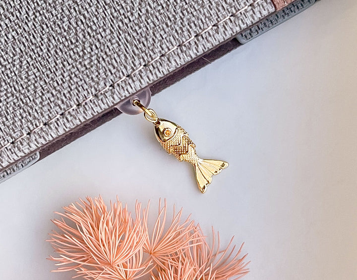 Articulated Golden Fish Dust Plug Charm