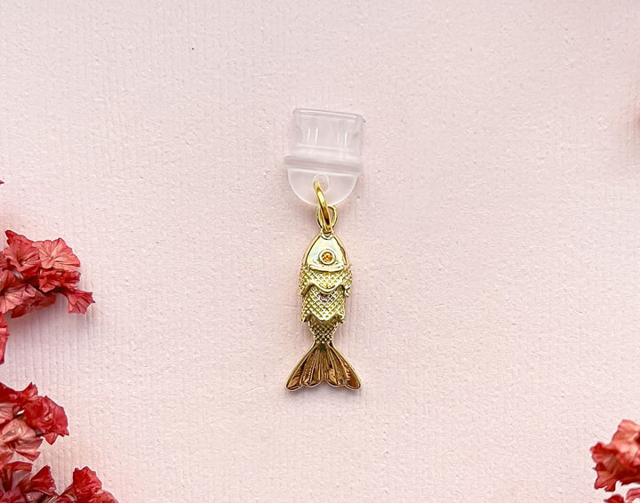 Articulated Golden Fish Dust Plug Charm