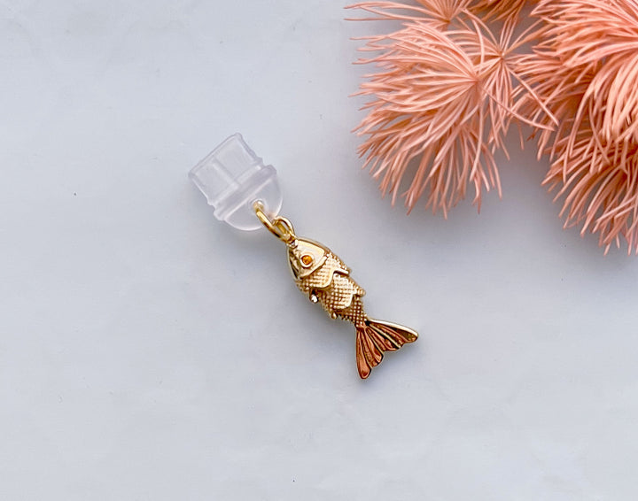 Articulated Golden Fish Dust Plug Charm