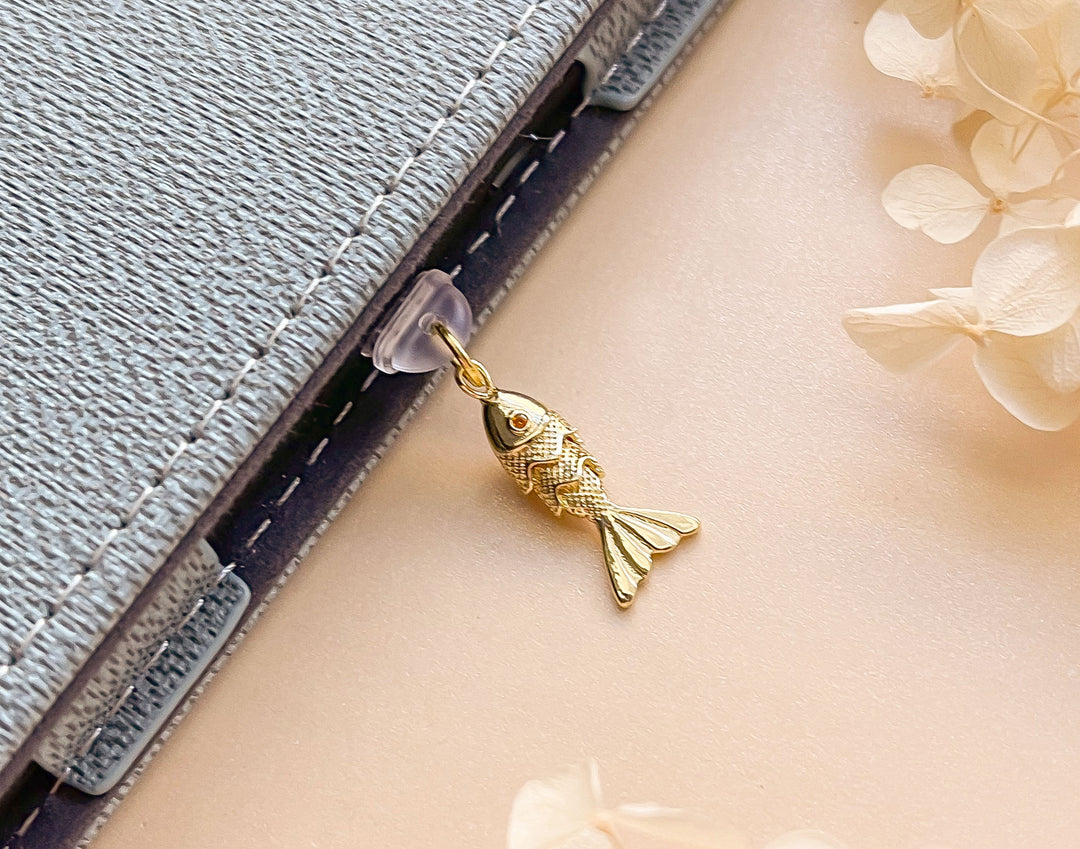 Articulated Golden Fish Dust Plug Charm