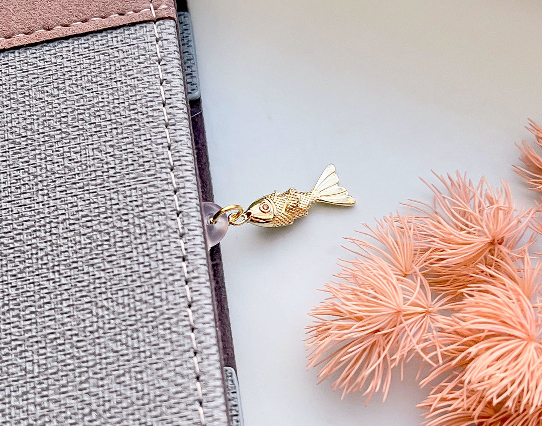 Articulated Golden Fish Dust Plug Charm