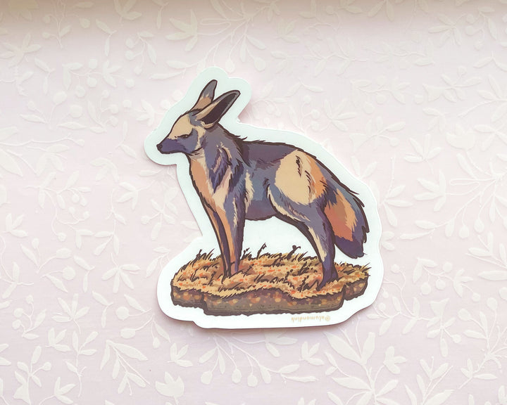 Bat-Eared Fox Clear Vinyl Sticker