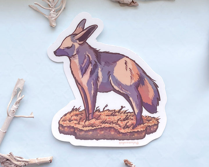 Bat-Eared Fox Clear Vinyl Sticker