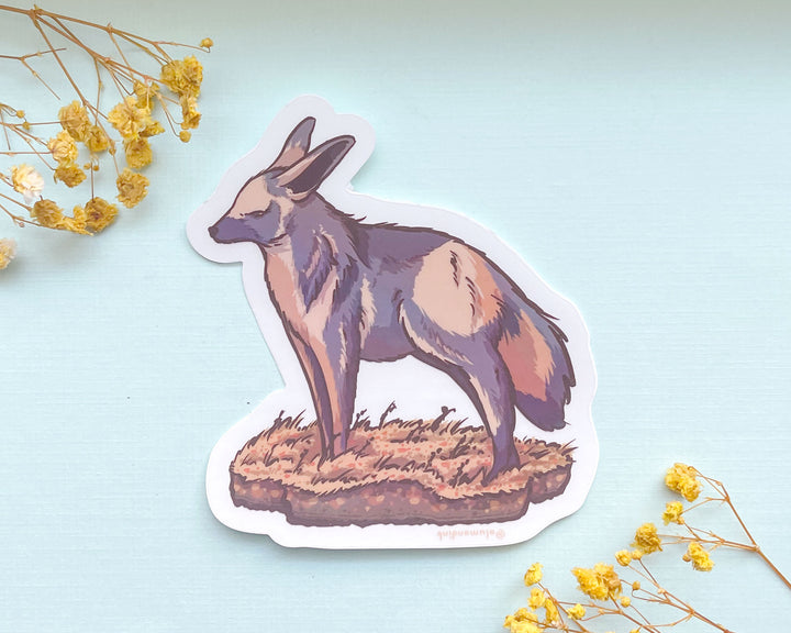 Bat-Eared Fox Clear Vinyl Sticker