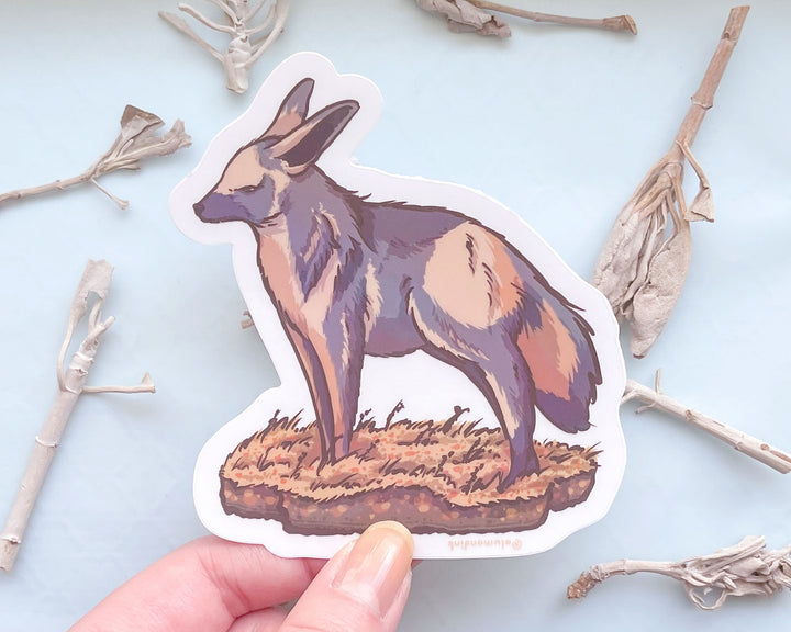 Bat-Eared Fox Clear Vinyl Sticker