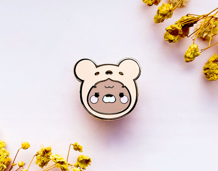 Pajama Bear Hat Enamel Pin
