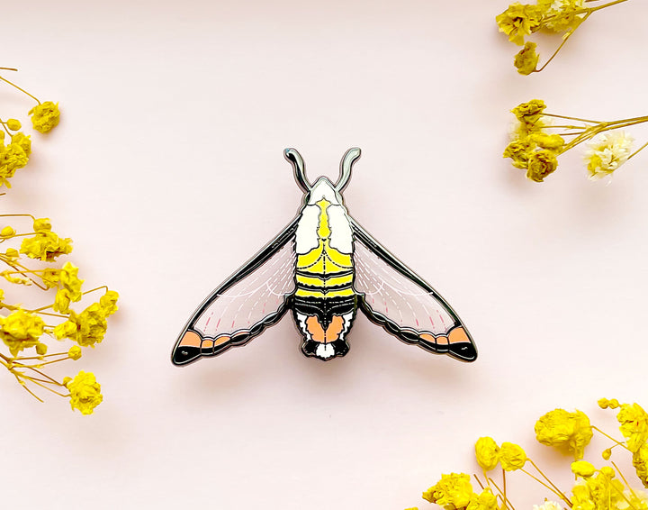 Narrow-Bordered Bee Hawkmoth (Hemaris tityus) Enamel Pin