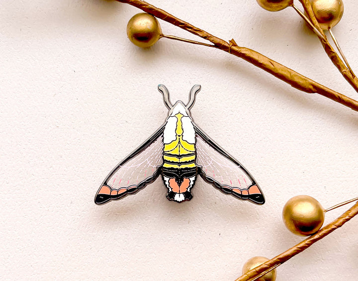 Narrow-Bordered Bee Hawkmoth (Hemaris tityus) Enamel Pin