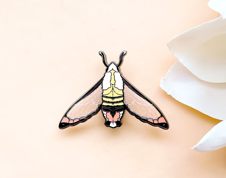 Narrow-Bordered Bee Hawkmoth (Hemaris tityus) Enamel Pin
