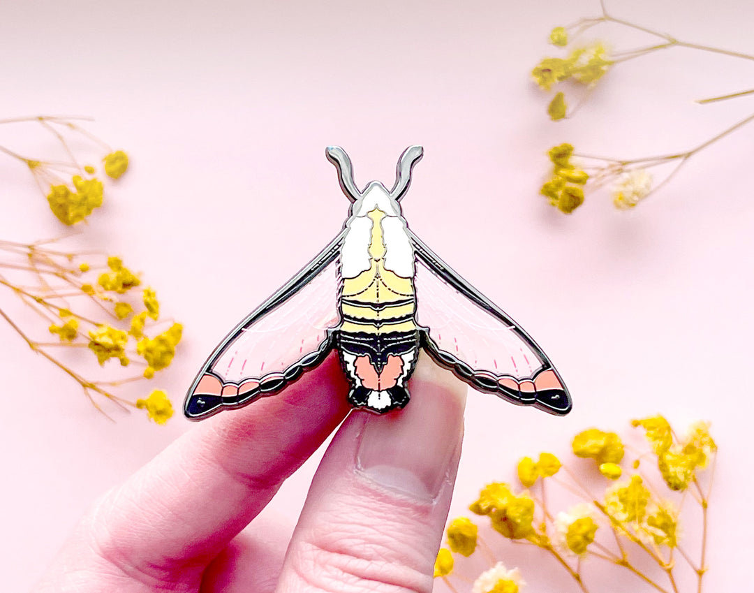 Narrow-Bordered Bee Hawkmoth (Hemaris tityus) Enamel Pin