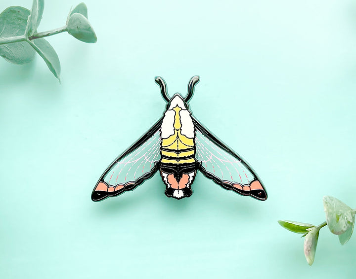 Narrow-Bordered Bee Hawkmoth (Hemaris tityus) Enamel Pin