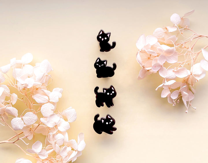 Little Black Cats Board Filler Enamel Pin Set