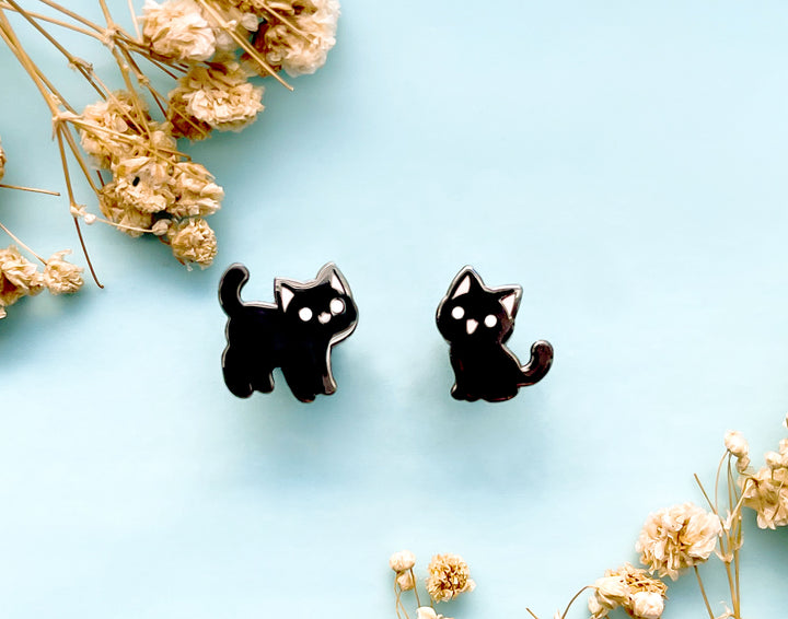 Little Black Cats Board Filler Enamel Pin Set