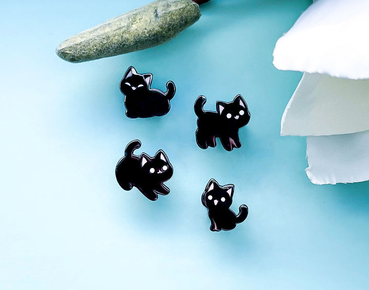 Little Black Cats Board Filler Enamel Pin Set