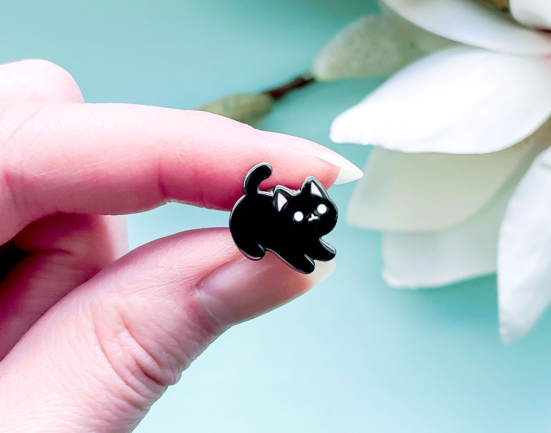 Little Black Cats Board Filler Enamel Pin Set
