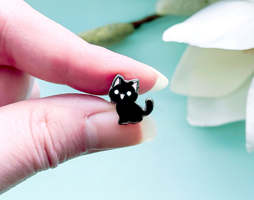 Little Black Cats Board Filler Enamel Pin Set
